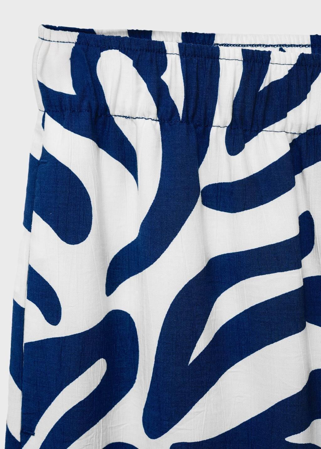 White Printed Culotte Trousers, , large image number 5