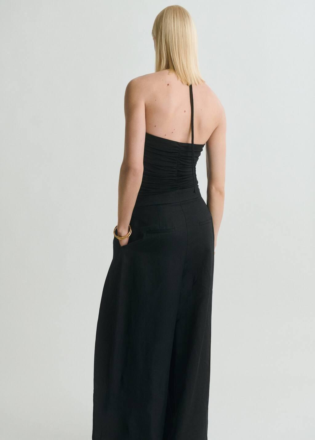BLACK Floral halter top, , large image number 6