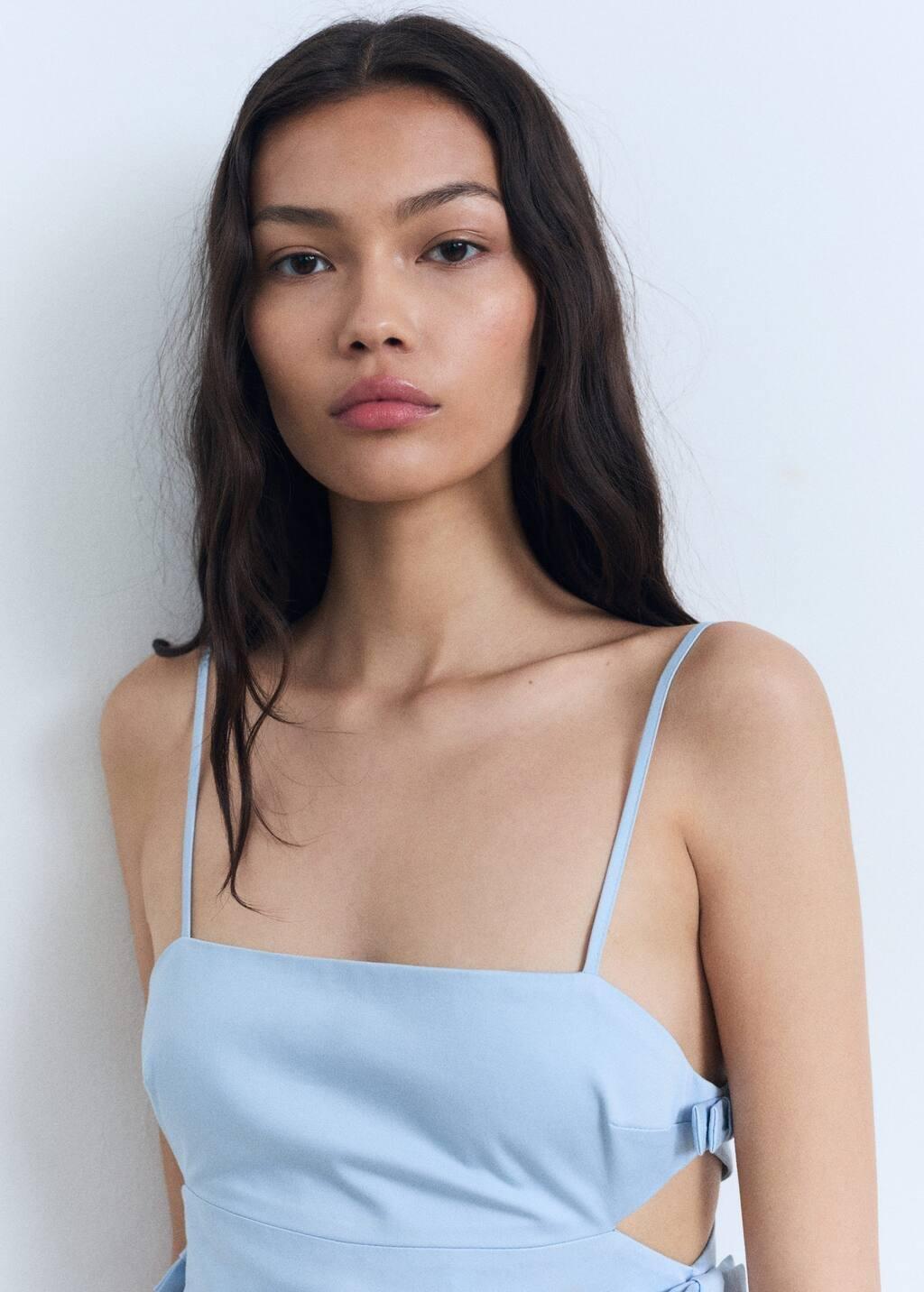 LT-PASTEL BLUE Short cut-out dress with bows, , large image number 1