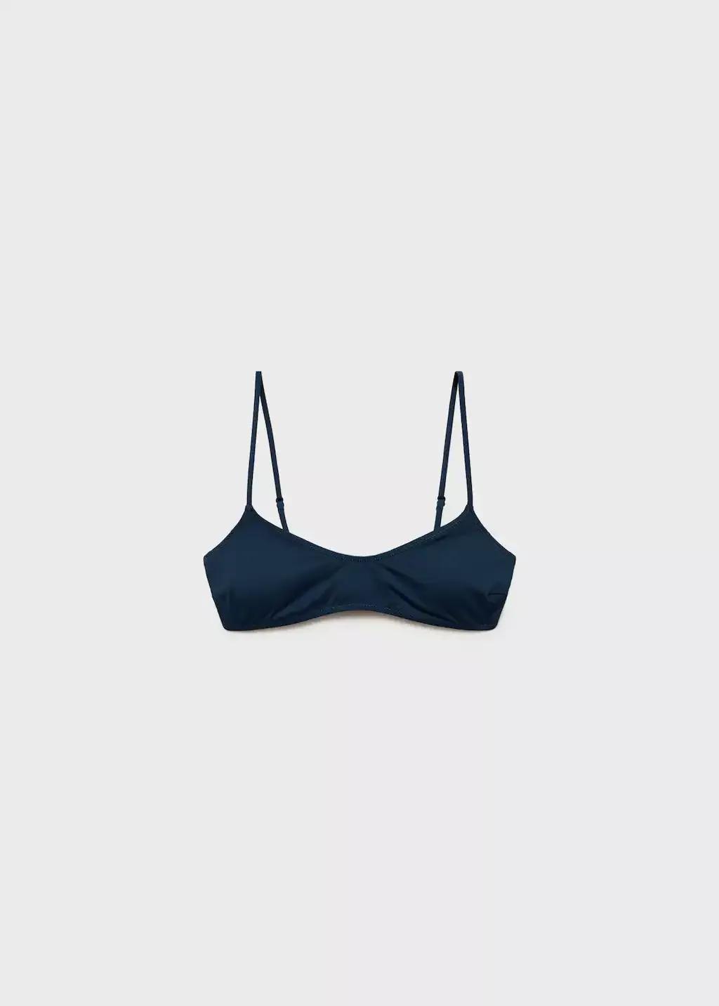 Blue Combined Crochet Bikini Top, , large image number 0