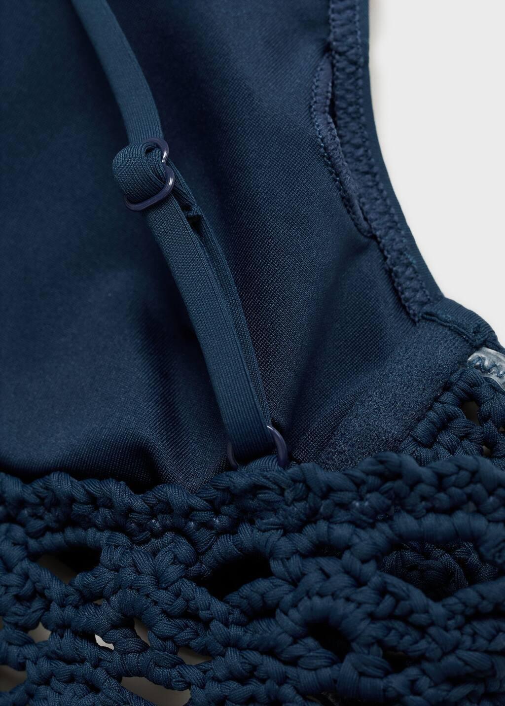 Blue Combined Crochet Bikini Top, , large image number 3