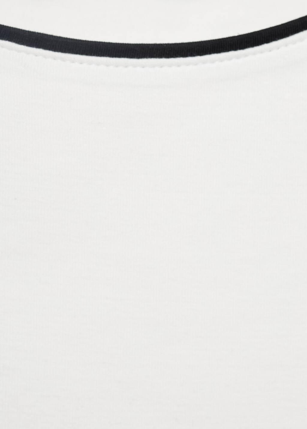 White Cotton Top With Contrasting Trim, , large image number 2