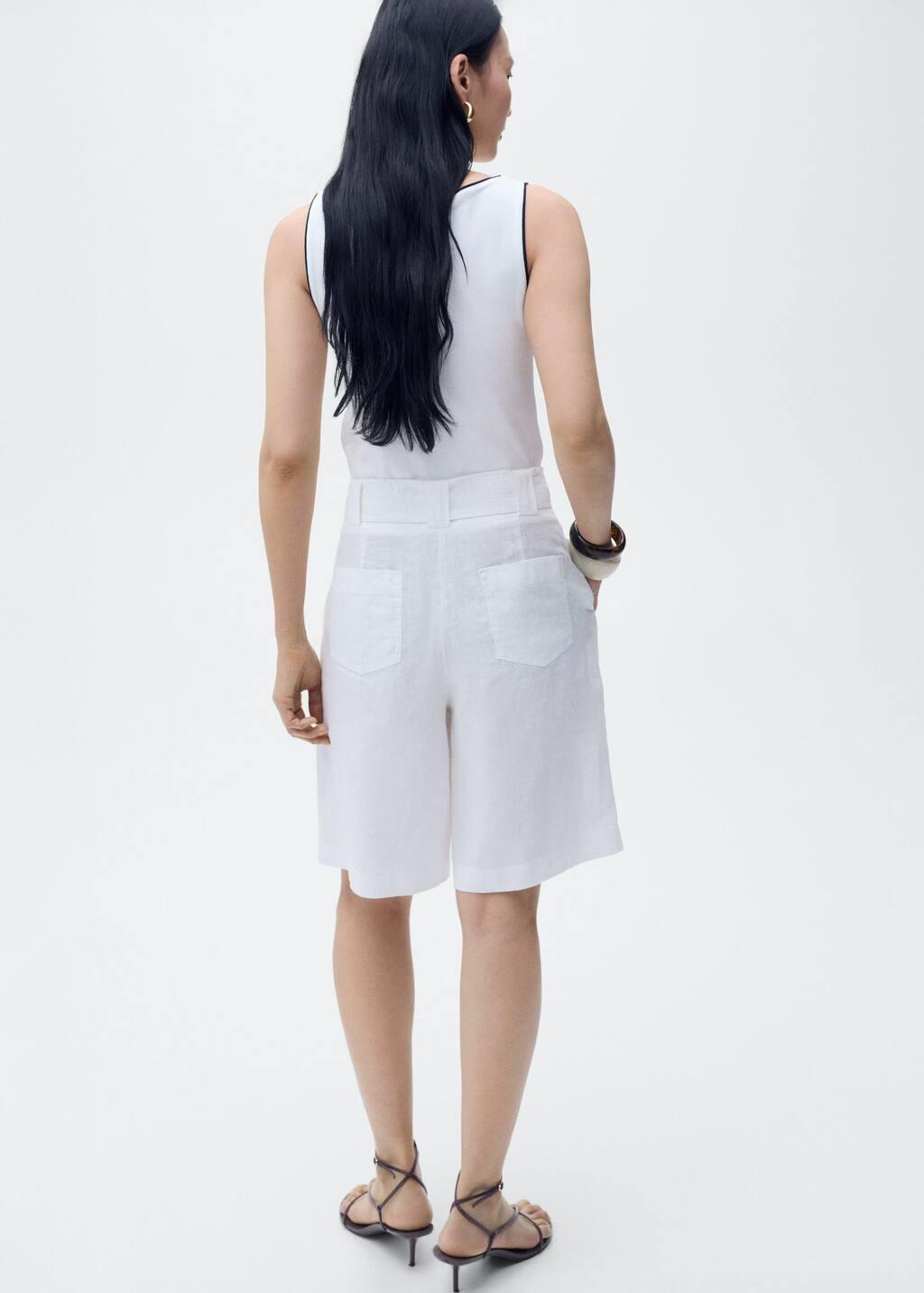 White Cotton Top With Contrasting Trim, , large image number 5