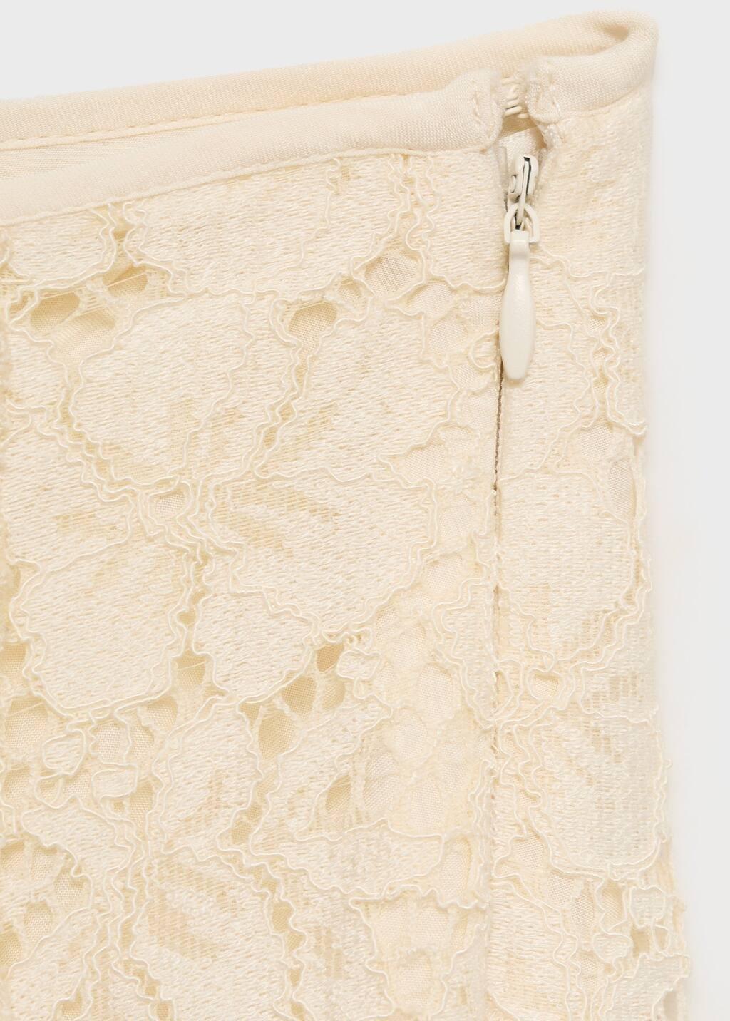 Beige Long Lace Skirt, , large image number 5