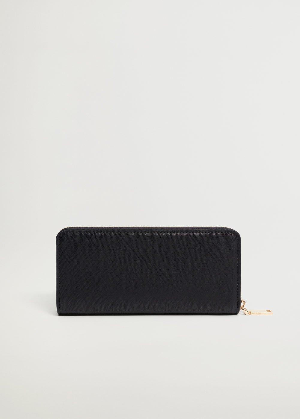 Black Zip Saffiano-Effect Wallet, Women, , large image number 0
