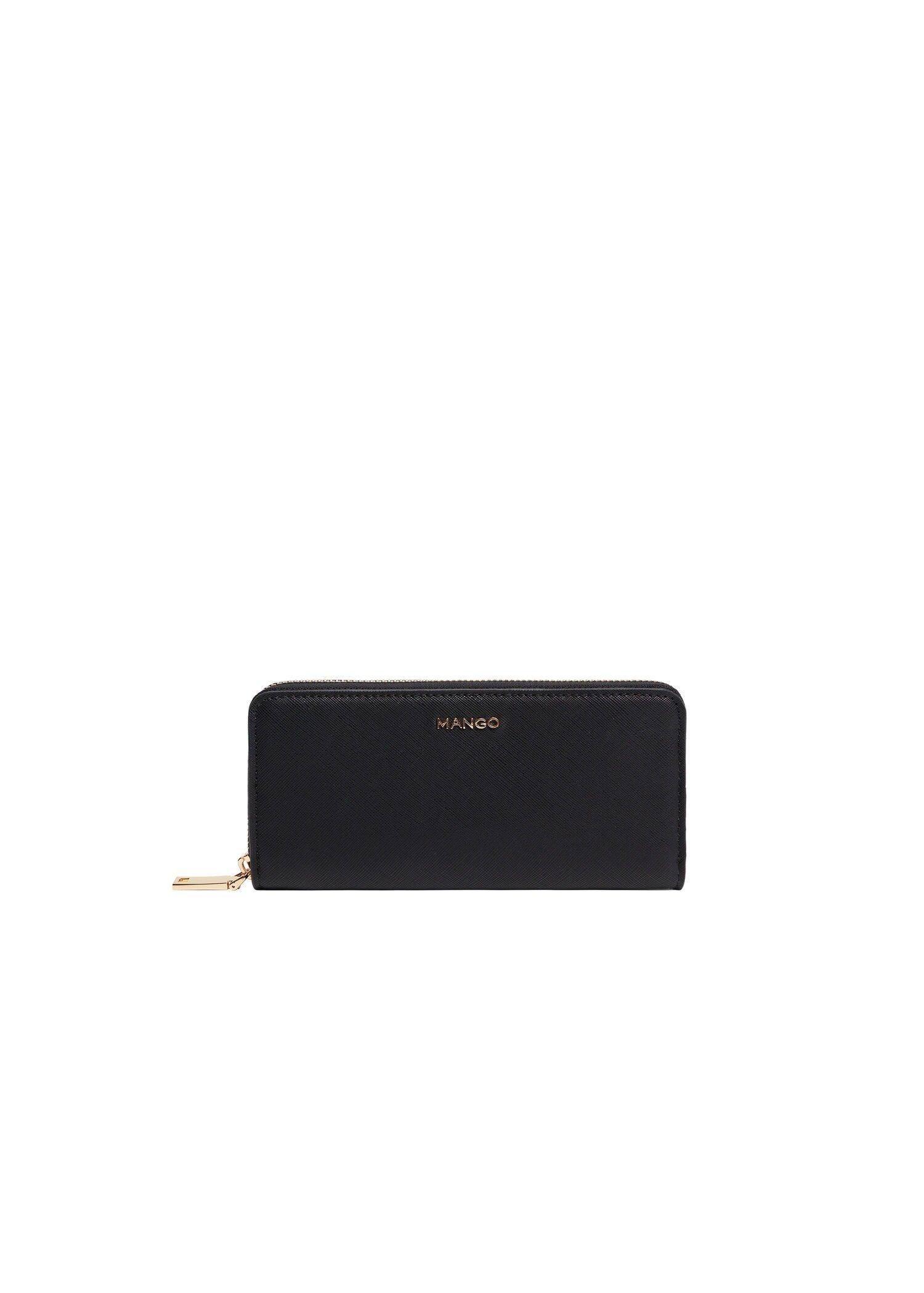 Black Zip Saffiano-Effect Wallet, Women, , large image number 2