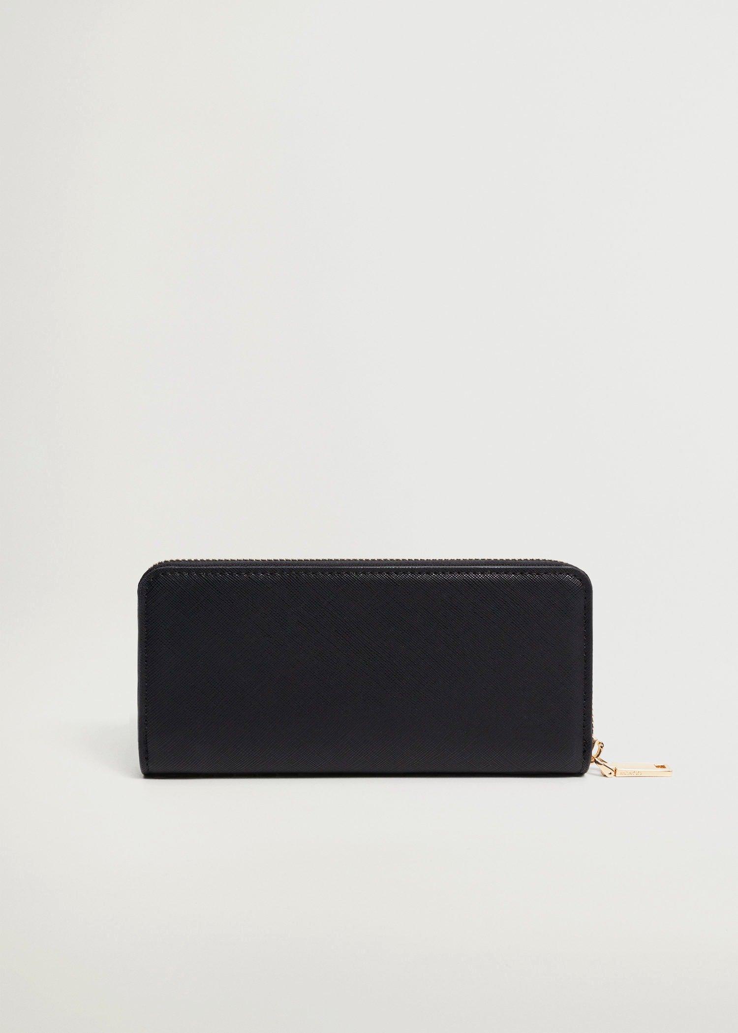 Black Zip Saffiano-Effect Wallet, Women, , large image number 3