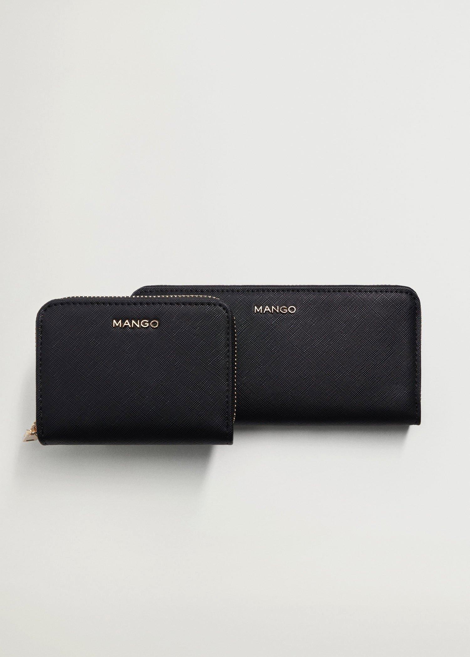 Black Zip Saffiano-Effect Wallet, Women, , large image number 4