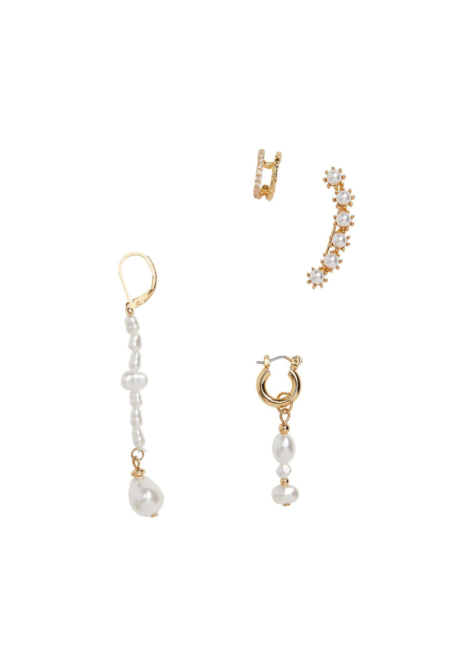 Gold Mixed Earring Set, Women, , large image number 3