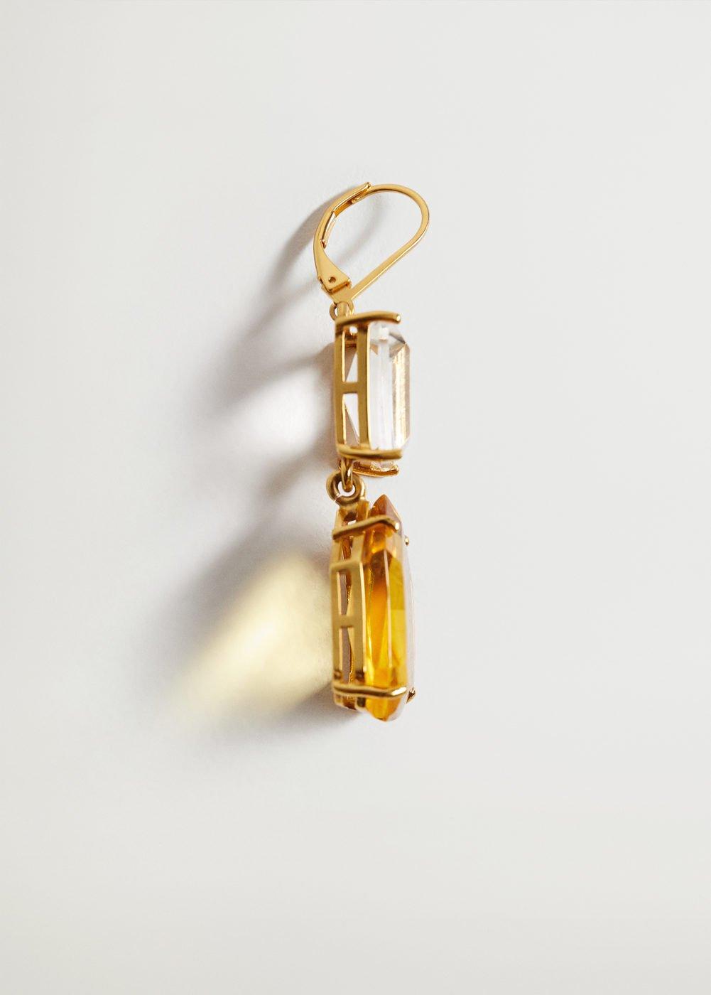 Gold Mixed Pendant Earrings, Women, , large image number 0