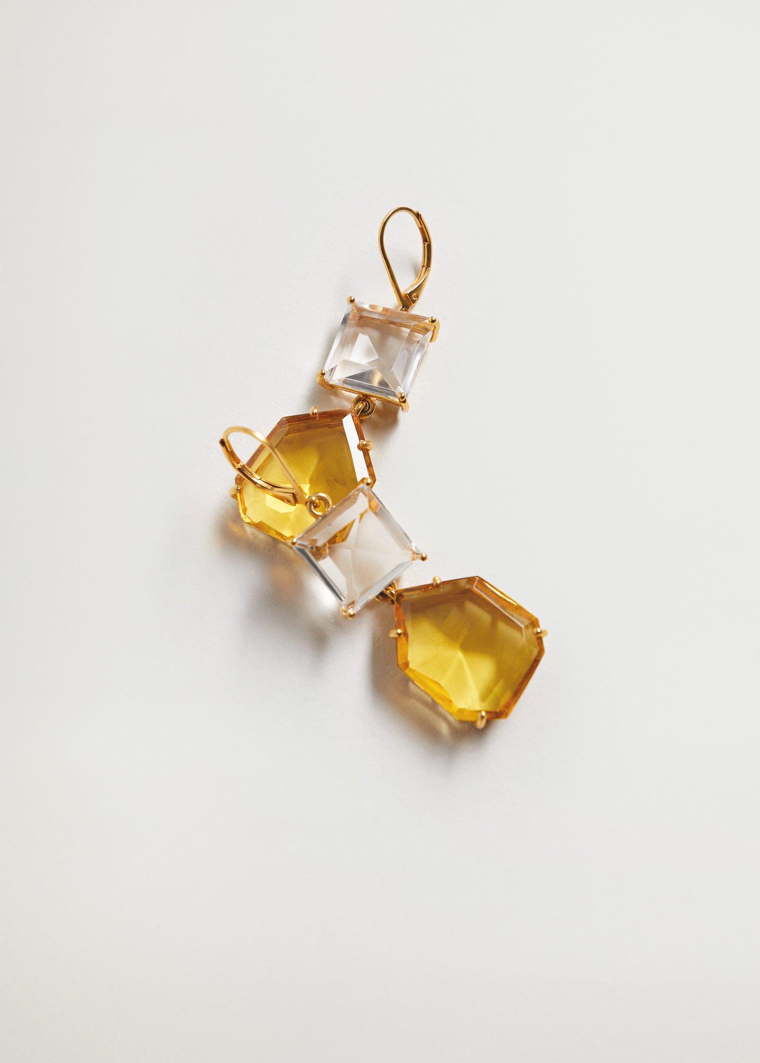 Gold Mixed Pendant Earrings, Women, , large image number 3