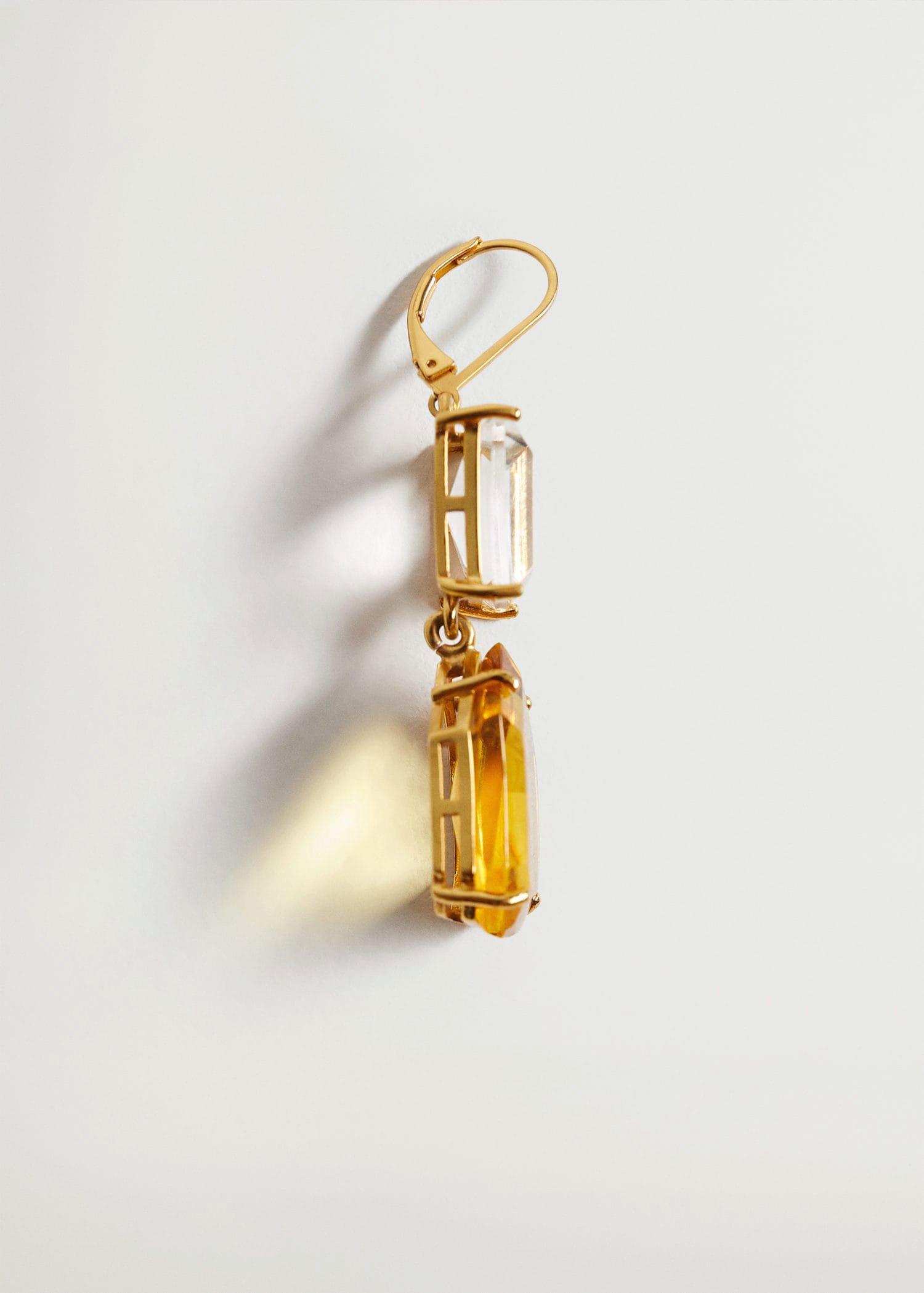 Gold Mixed Pendant Earrings, Women, , large image number 5