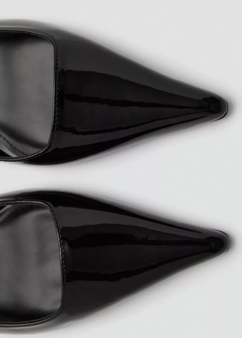 Black Kitten Shoe With Rhinestone Detail, , large image number 2