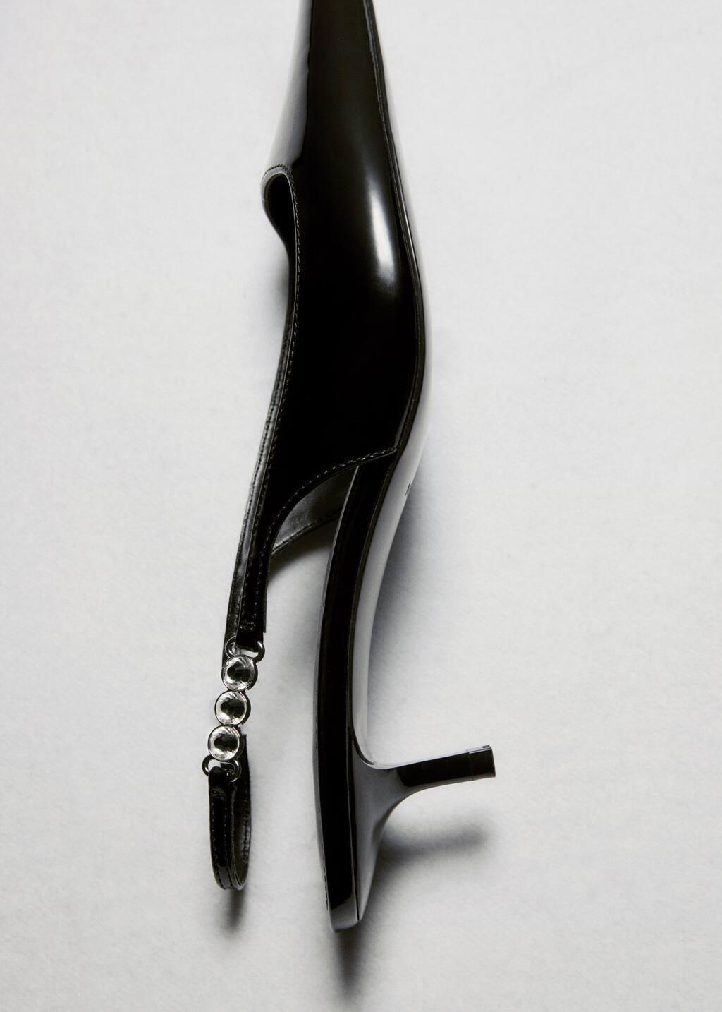 Black Kitten Shoe With Rhinestone Detail, , large image number 5