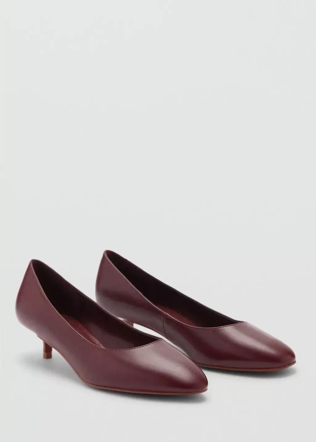 DARK RED Kitten shoe with round toe, , large image number 0