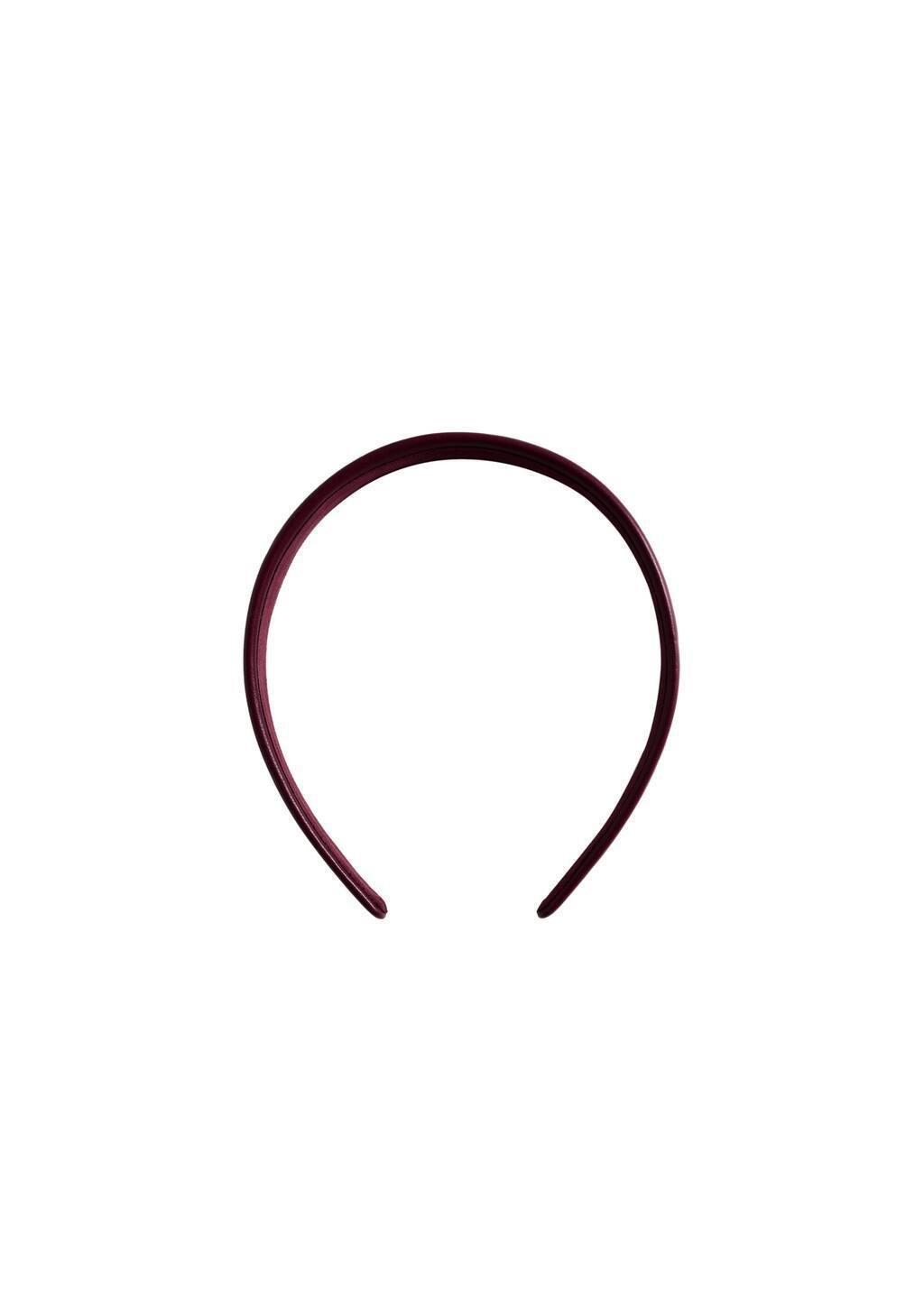 Red Leather Headband, Dark Red, large image number 2