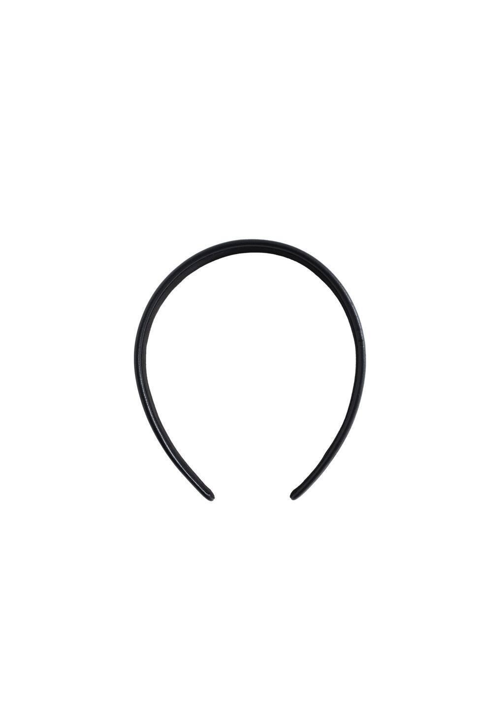 Black Leather Headband, Black, large image number 2