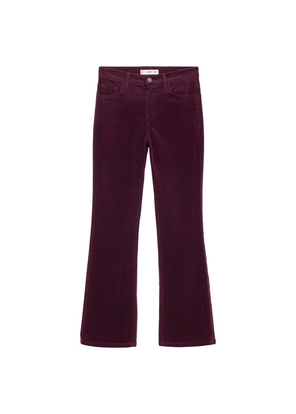 Red Sienna Flared Cropped Corduroy Trousers, , large image number 3