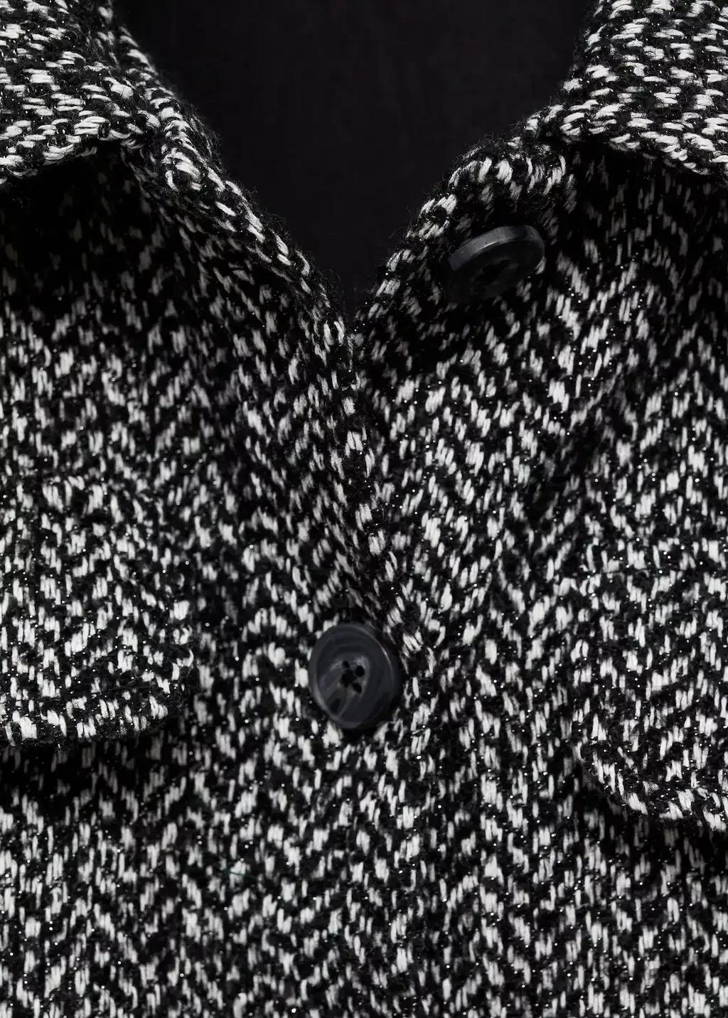 Black Herringbone Crop Jacket, Kids Girl, , large image number 2