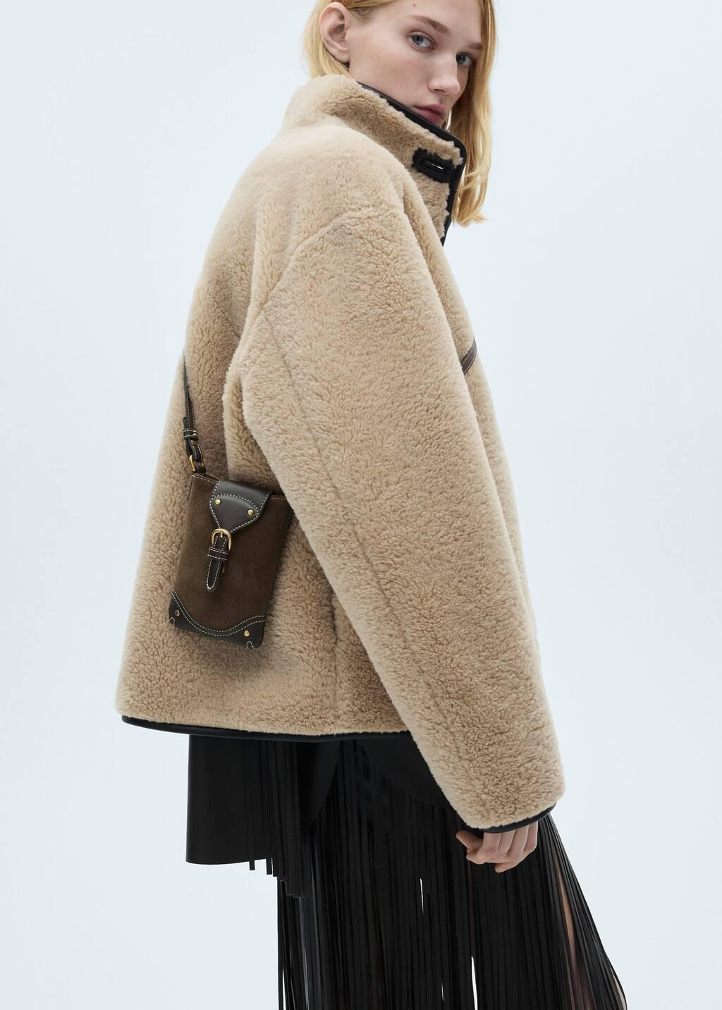 Beige Fur-Effect Coat With Applique, , large image number 2