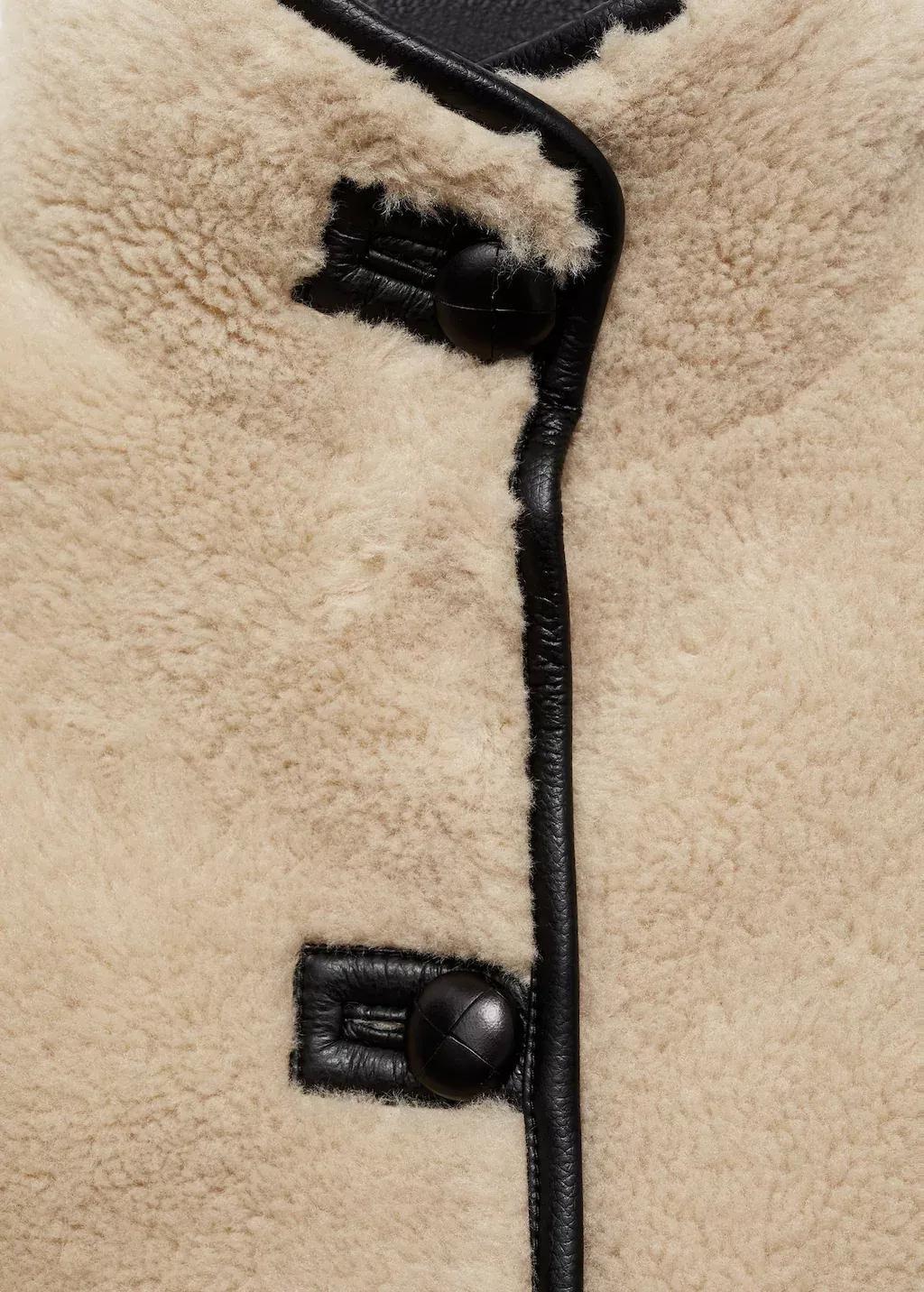Beige Fur-Effect Coat With Applique, , large image number 4