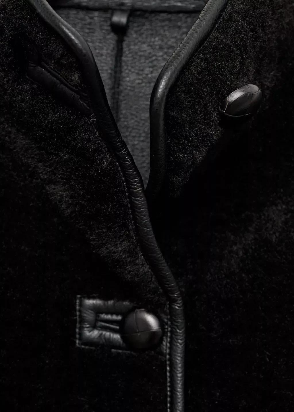 Black Fur-Effect Coat With Applique, , large image number 4