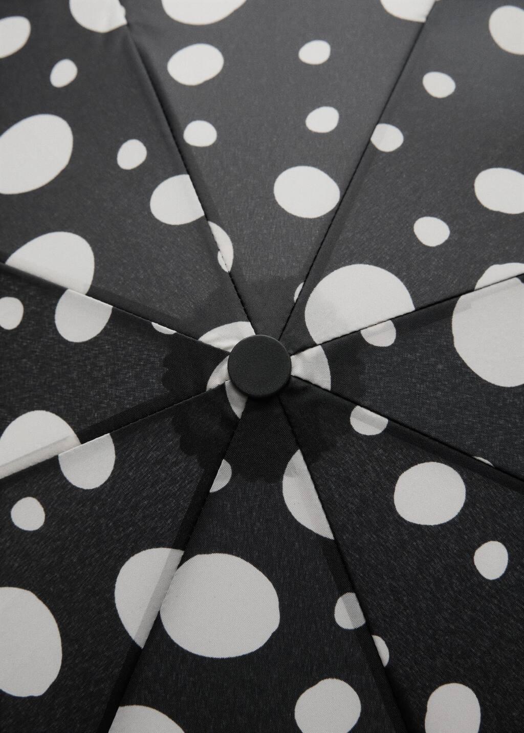 Black Polka-Dot Print Umbrella, Black, large image number 1