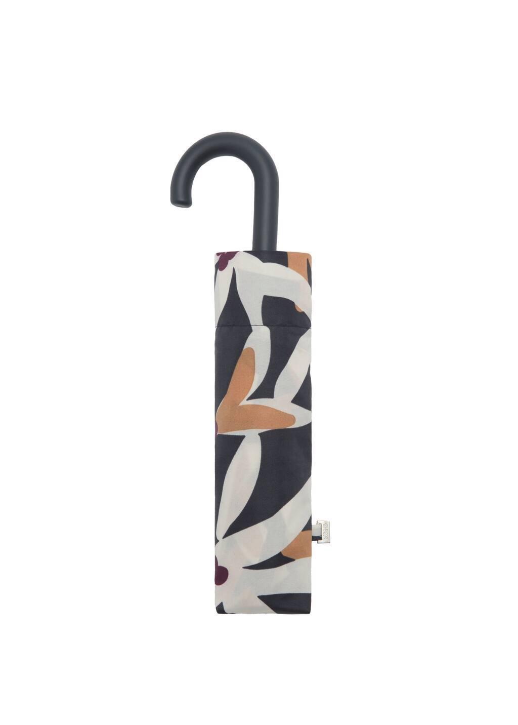 Black Flower Print Umbrella, Black, large image number 3