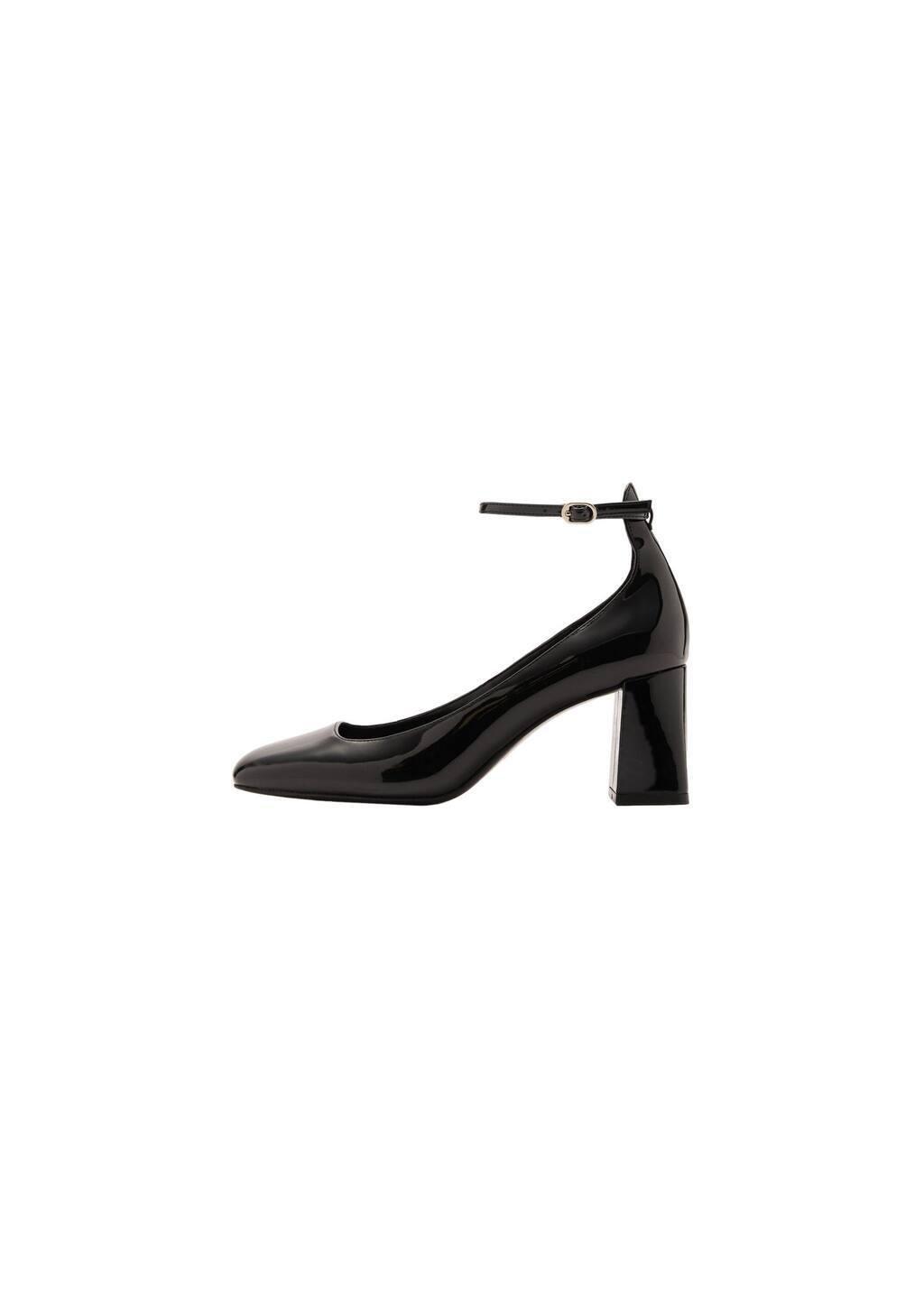 Black Patent Leather-Effect Heeled Shoes, , large image number 3