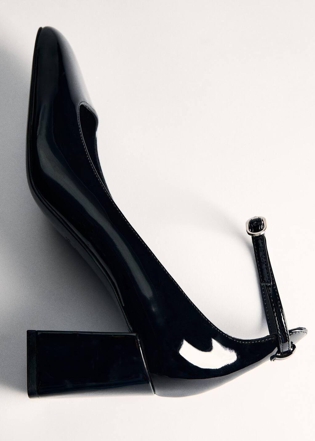 Black Patent Leather-Effect Heeled Shoes, , large image number 4