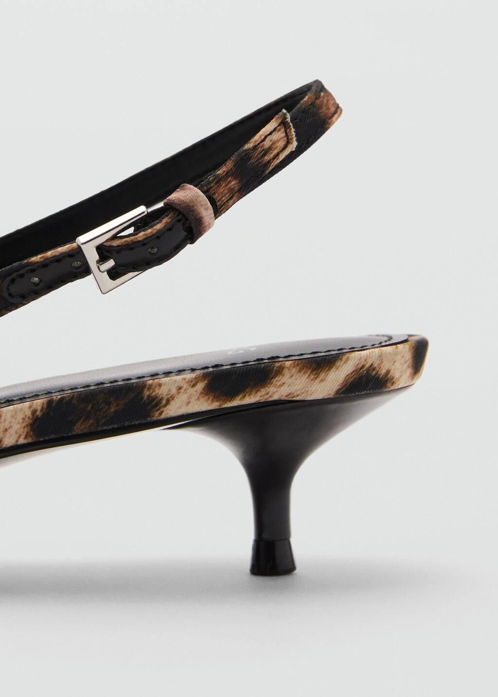 Black Leopard-Print Heeled Shoes, , large image number 1