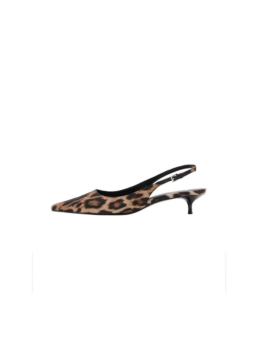 Black Leopard-Print Heeled Shoes, , large image number 3