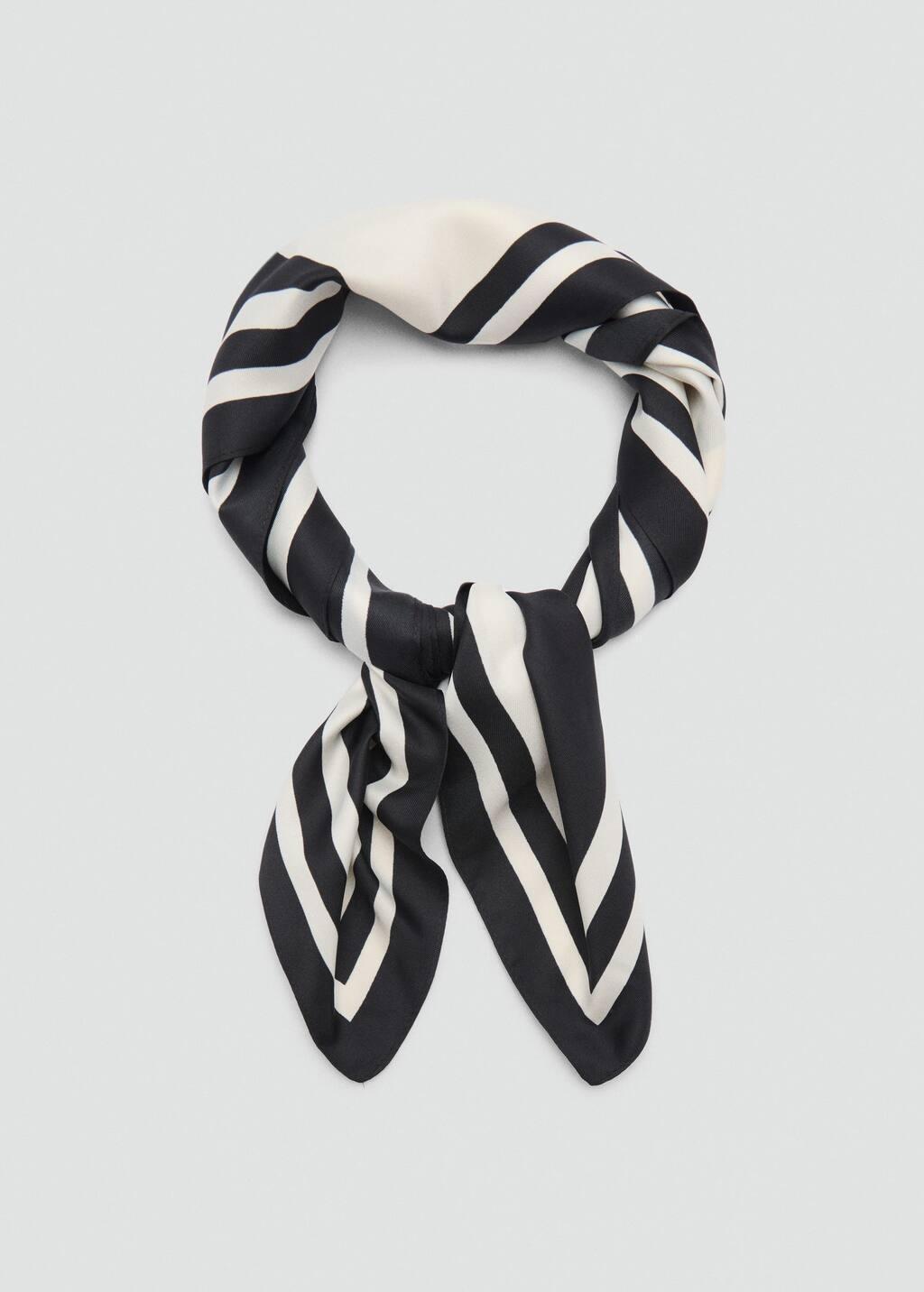 Beige Bicolour Printed Scarf, 0201_05, large image number 1