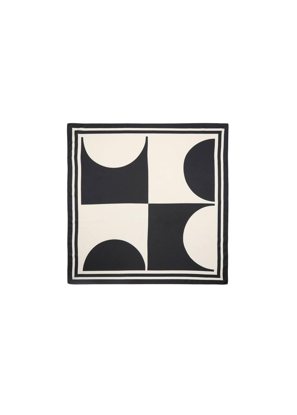 Beige Bicolour Printed Scarf, 0201_05, large image number 2