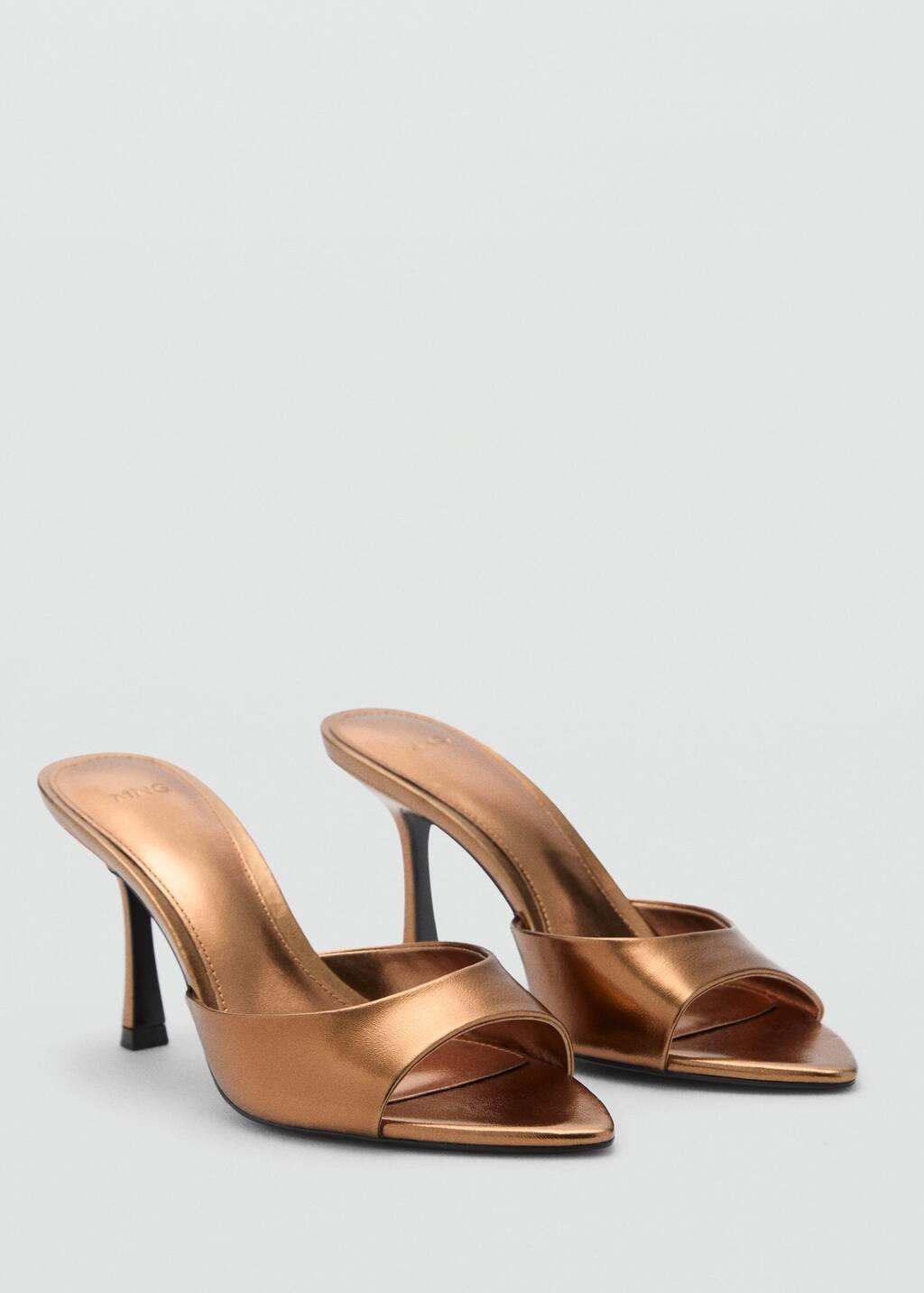 Copper Metallic Effect Slingback Sandal, , large image number 0