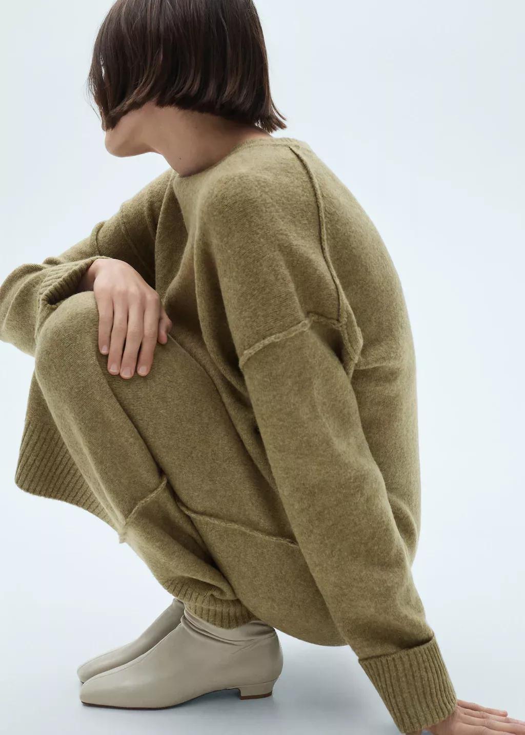 Green Knitted Dress With Ribbed Finishes, , large image number 1