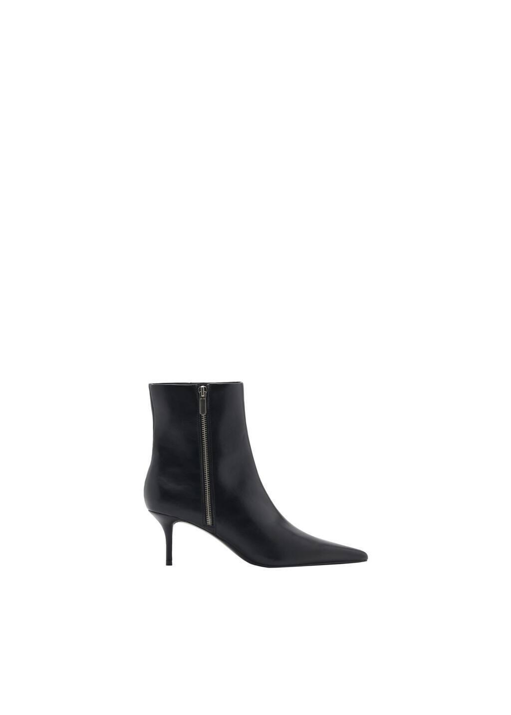 Black Pointed Boots With Zip, , large image number 3