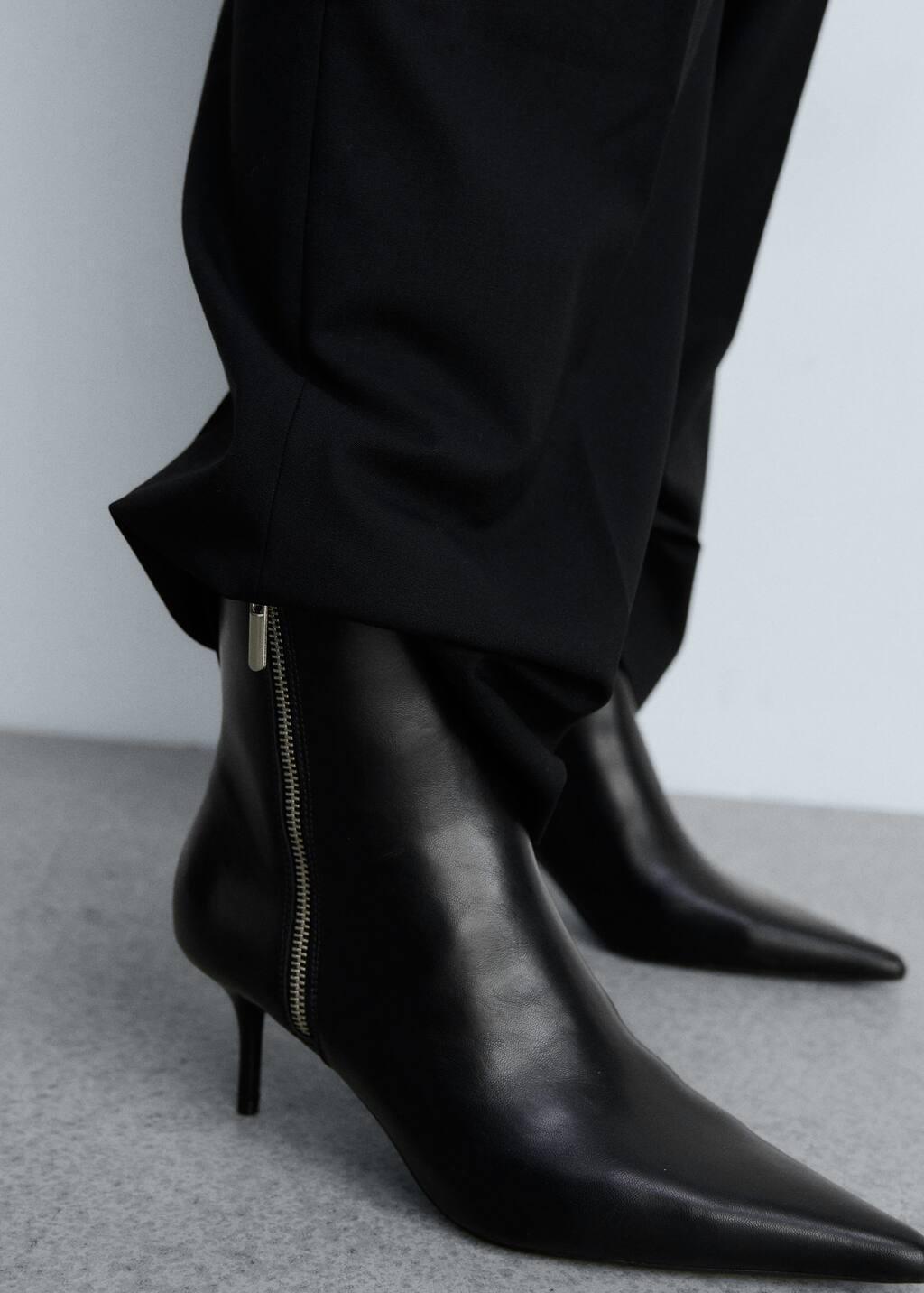 Black Pointed Boots With Zip, , large image number 5