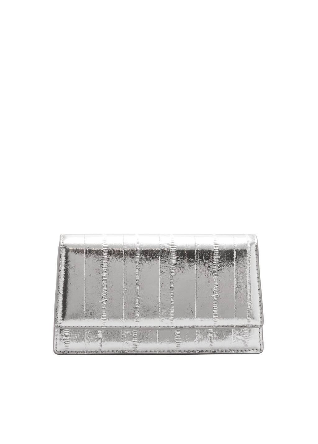 Silver Quilted Handmade Bag, Silver, large image number 3