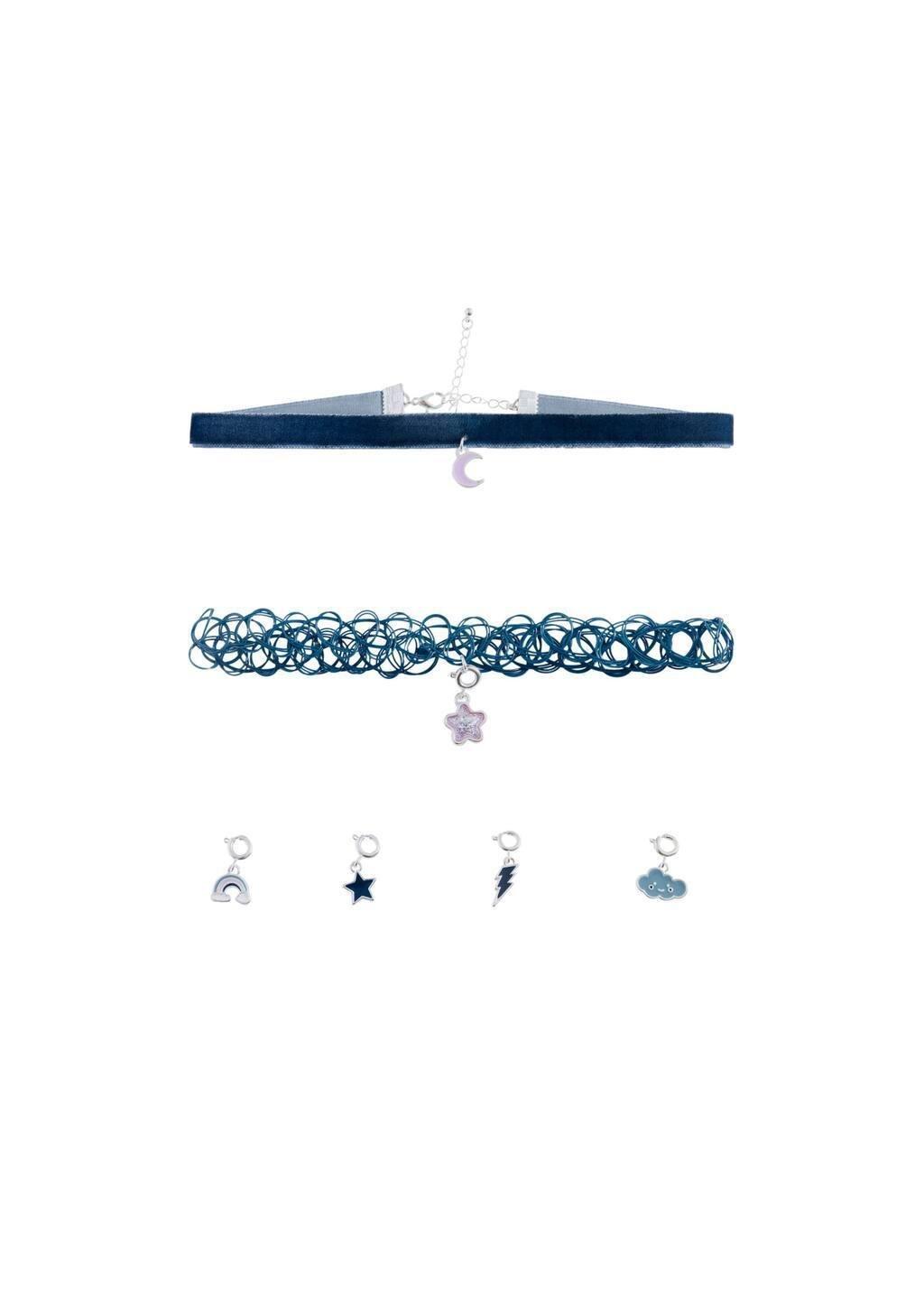 Blue Set 2 Combined Necklaces, Kids Girl, Medium Blue, large image number 1