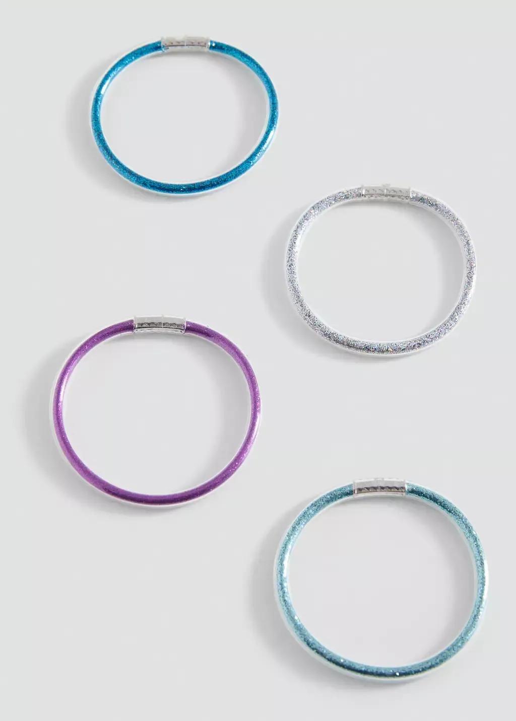 Blue Pack Of 4 Bracelets, Kids Girl, Medium Blue, large image number 0