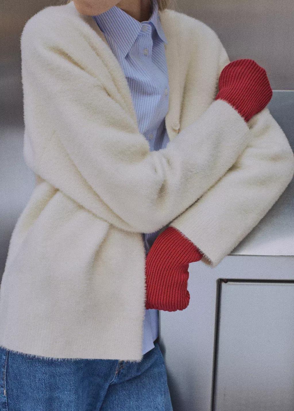 Beige Soft Finished Cardigan, , large image number 0