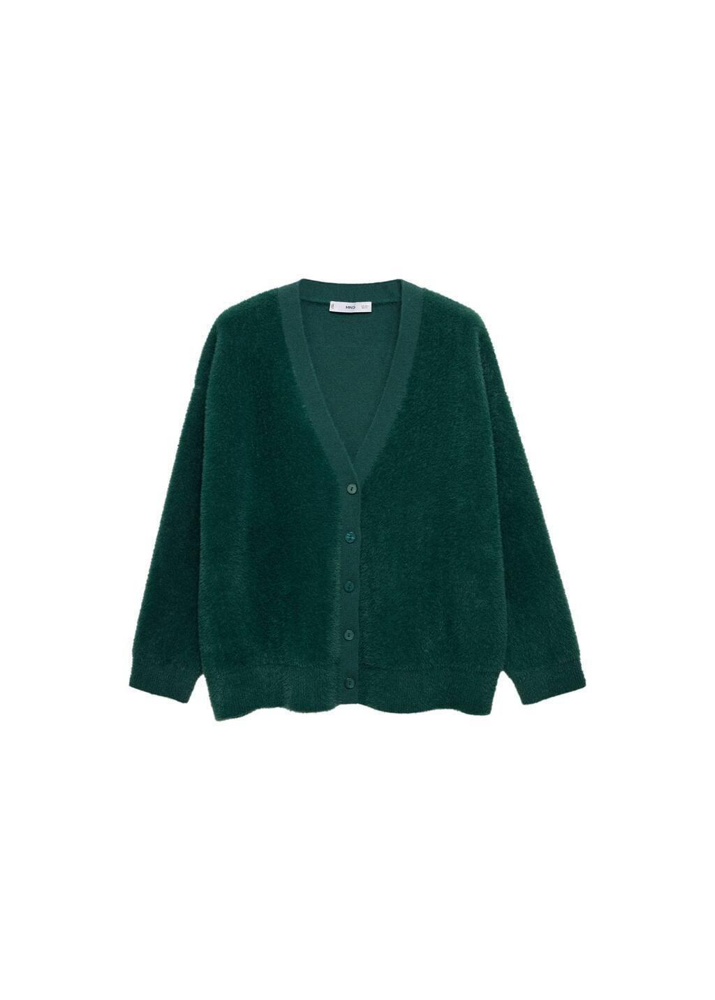Green Soft Finished Cardigan, , large image number 4