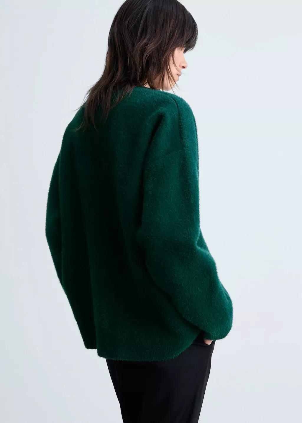 Green Soft Finished Cardigan, , large image number 5