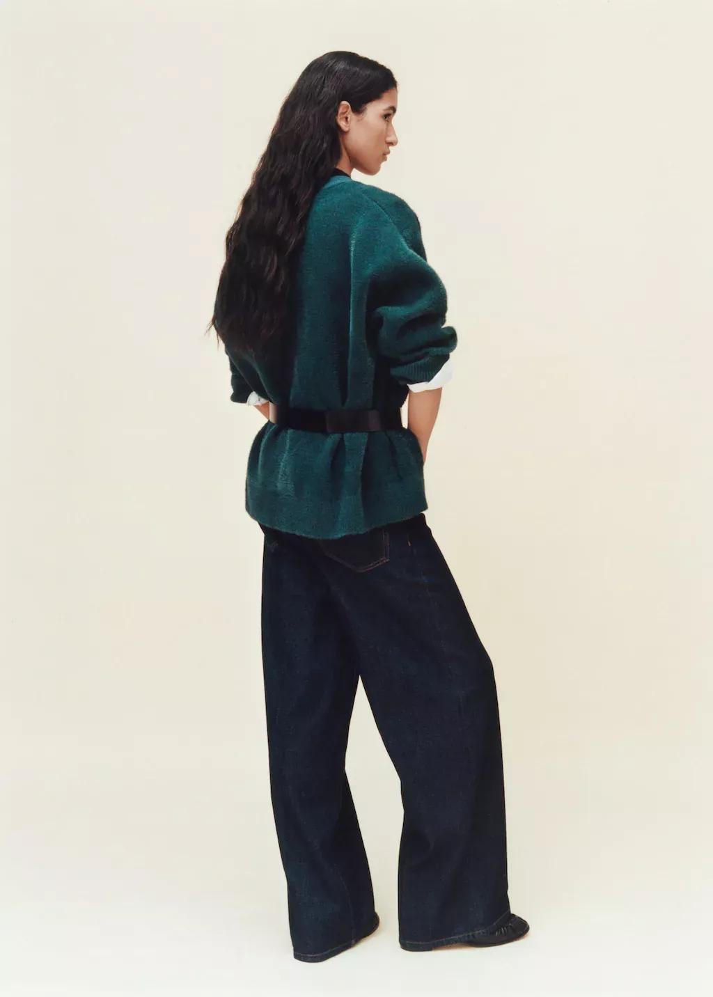 Green Soft Finished Cardigan, , large image number 6