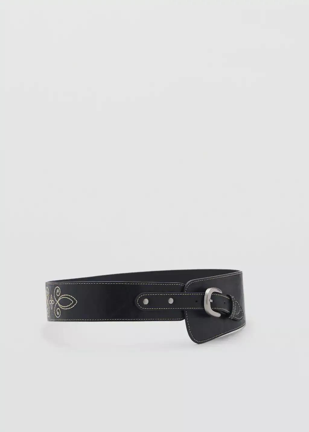 BLACK Buckle sash belt, , medium