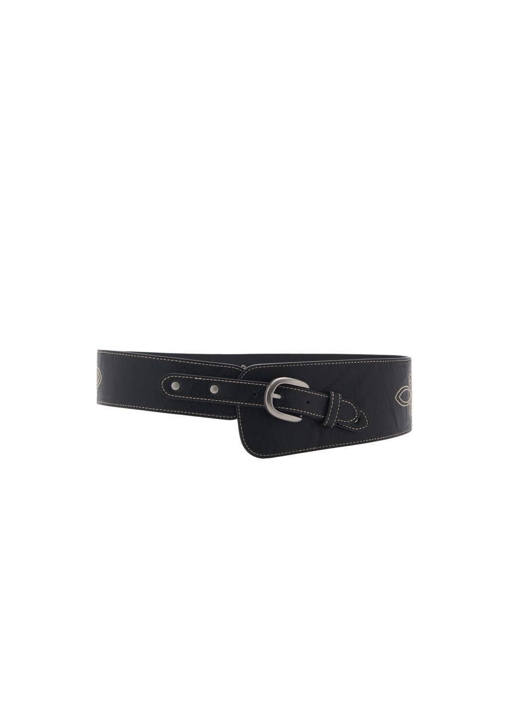 BLACK Buckle sash belt, , large image number 3