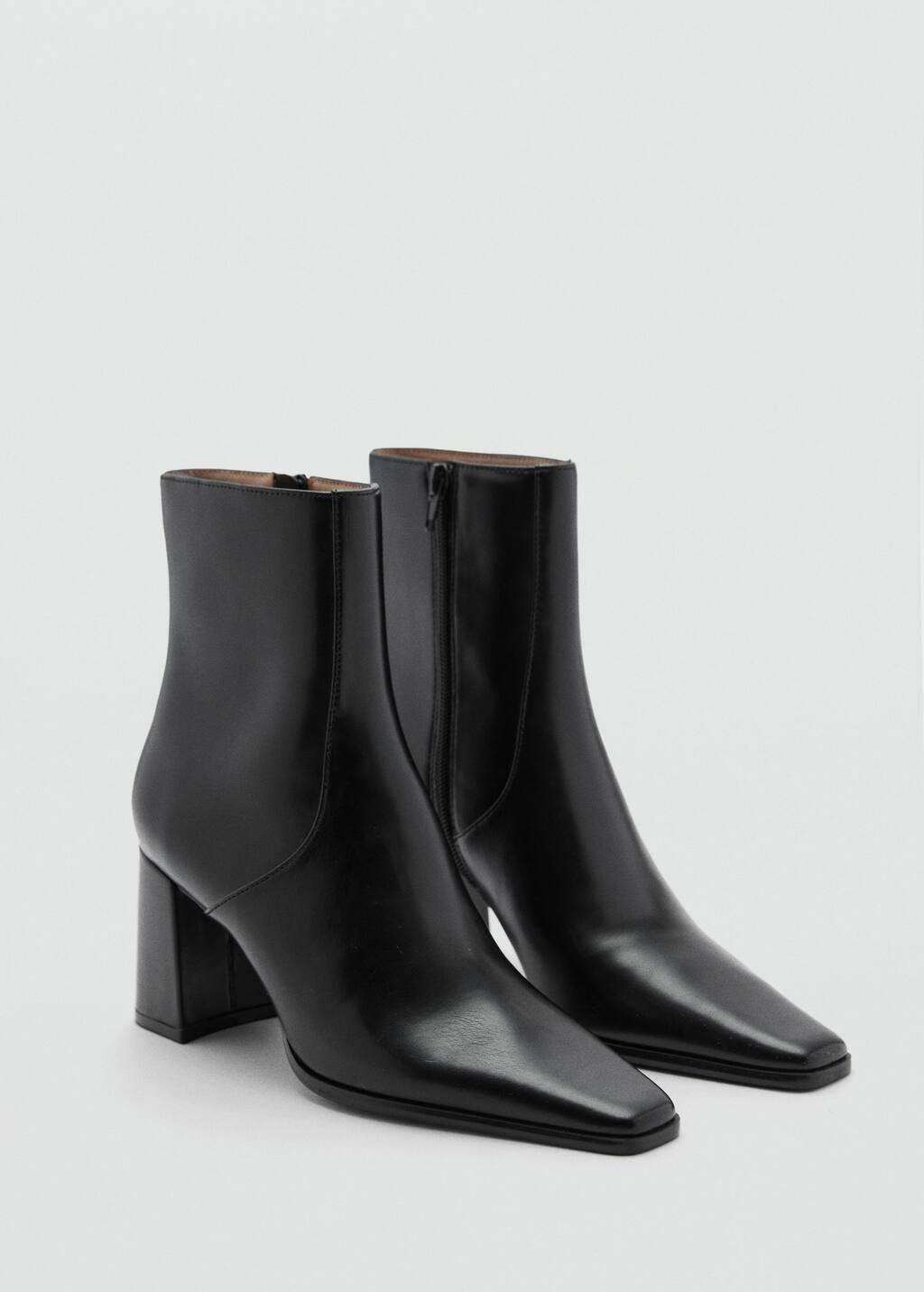 Black Ankle Boots With Block Heel, , large image number 0