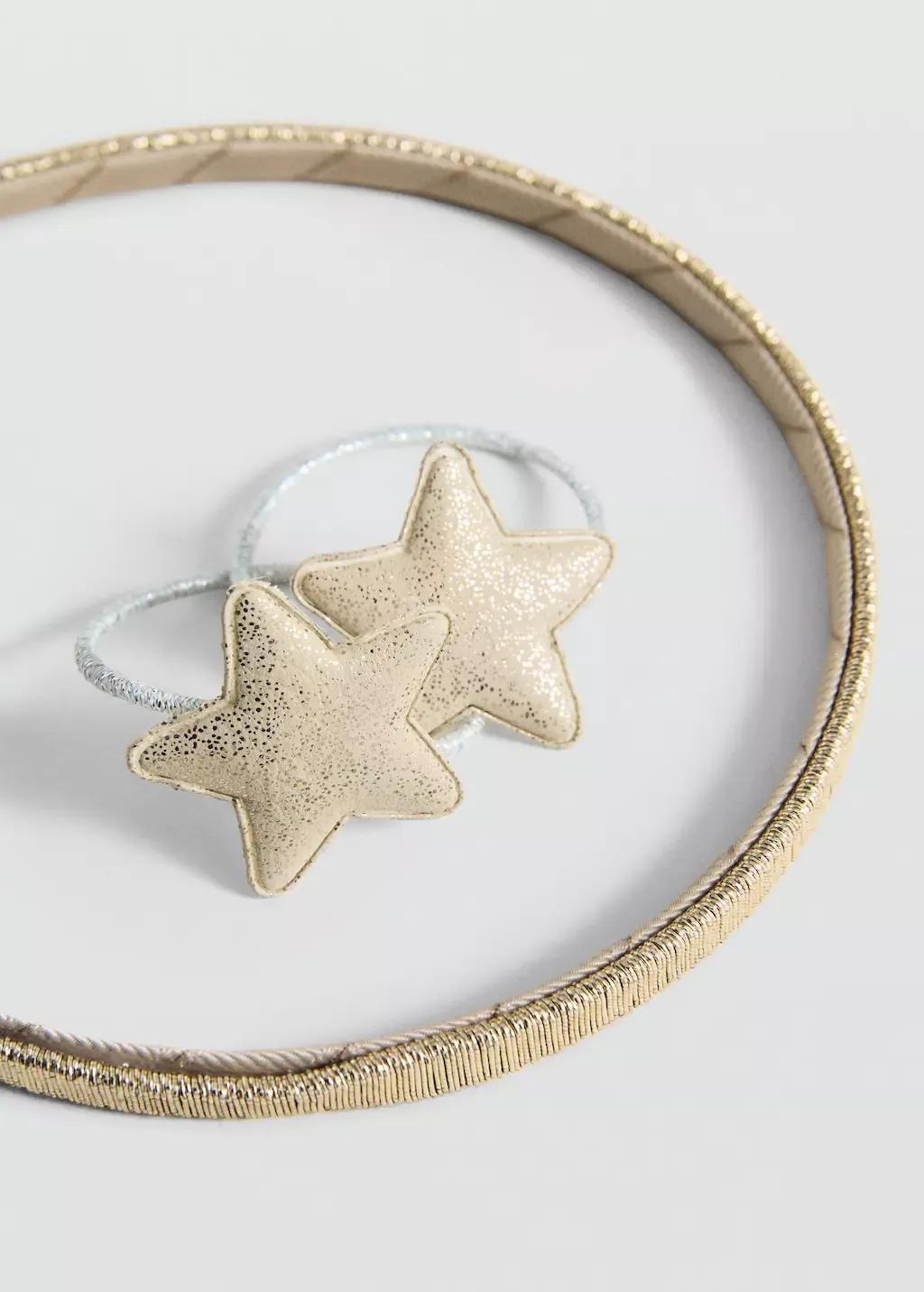 Gold Headband And Scrunchie Set, Kids Girl, Gold, large image number 0