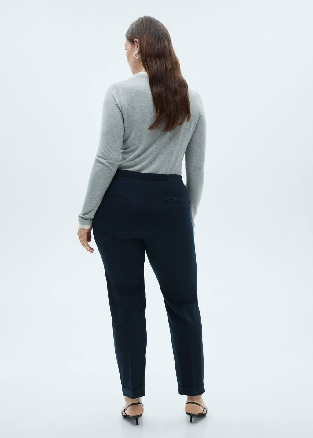 Navy Straight Suit Trousers, Navy, large image number 2